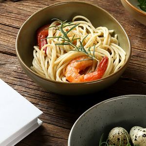 Tazón de Porcelana Japonesa para Arroz, Fideos y Ensaladas, Estilo de Lujo Ligero, Vajilla de Cerámica para el Hogar - Product Image 4