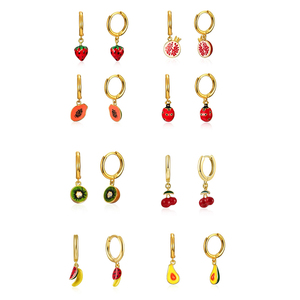 ต่างหูห่วงเคลือบเงา ROXI Fashion รุ่นซัมเมอร์เทรนด์ ผลไม้ เงินแท้ S925 - Product Image 1