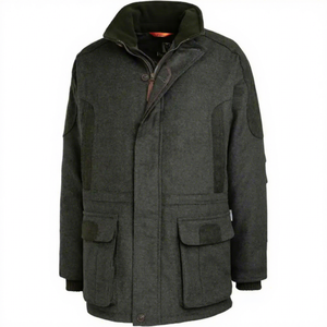 Veste de chasse d'hiver pour homme en 100 % laine, haute qualité, durable, respirante, coupe-vent, pour le tir en extérieur, longue veste de chasse en tweed - Product Image 1