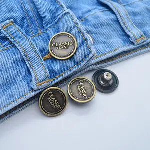 Grosir Logo Kustom 17Mm 18Mm 19Mm 20Mm Kancing Jeans dan Keling untuk Jeans Denim