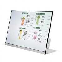 Écran d'affichage publicitaire LCD numérique électronique de 21,5 pouces en forme de L pour restaurants, commerces de boissons, affichage de bienvenue en intérieur, menu numérique, 1 an