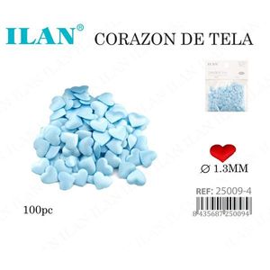 Coriandoli a Forma di Cuore in Tessuto Ilan 1.3mm Blu 100pz per Decorazioni e Artigianato - Product Image 3