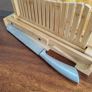 Bamboo <b>Bread</b> Slicer With Stainless Steel <b>Knife</b> 8-9.9 In For Household And Commercial Use - Product Image 3