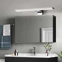 Applique murale LED moderne pour salle de bain, indice de protection IP44, montage mural, lampes décoratives pour miroir de salle de bain, à intensité variable, commande tactile, finition chromée