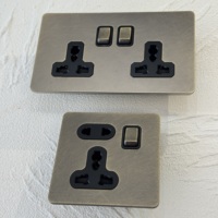 Interrupteur mural rétro 86 à bouton-poussoir, double prise USB-C UK, 16A, vert bronze, 250V, 1/2/3/4 gangs, compatible France/Allemagne/Europe