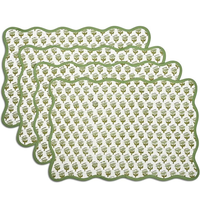 Napperon de table rayé antidérapant en coton écologique, tissage festonné, moderne et luxueux, lavable, pour mariage et maison, directement de l'usine