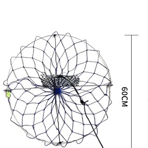 Có thể gập lại vòng tròn màu xanh bẫy cua với túi mồi PVC 60x60x30cm - Product Image 1