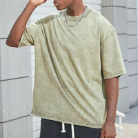 T-Shirt Vintage en coton délavé à l'acide pour homme, Streetwear de grande taille, rétro, blanc, 240 g/m²