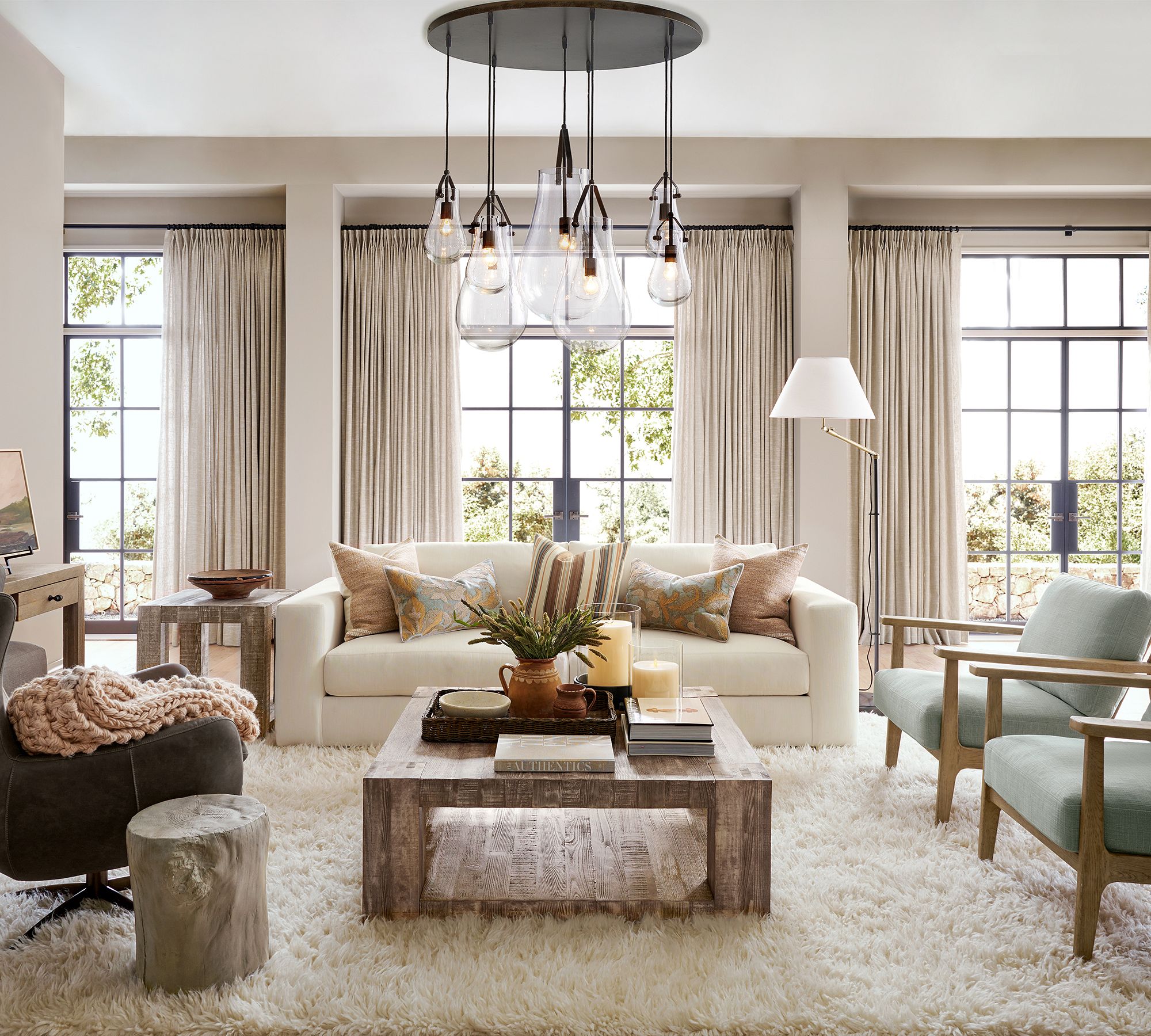 light luxury crystal recycled glass 8-light chandelier