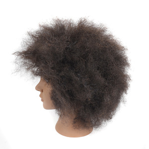 Tête d'enseignement de vrais cheveux moule de tête de <span class=keywords><strong>perruque</strong></span> Afro femelle africaine, moule de tête de cheveux bouclés moelleux femelle noire - Product Image 5