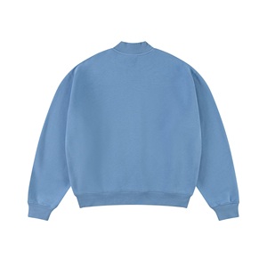 Moda nuevo logotipo personalizado suéter de <span class=keywords><strong>cuello</strong></span> alto invierno 345G Boxy Casual esencial sólido forro polar grueso Sudadera con capucha hombres sudadera - Product Image 5