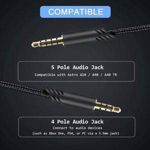 Syytech 3.5mm jack âm thanh trò chơi tai nghe cáp cho A10 A40 Xbox một <span class=keywords><strong>PS4</strong></span> <span class=keywords><strong>PC</strong></span> 2.0M Inline câm Cáp - Product Image 3