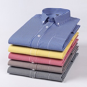 <span class=keywords><strong>Camisa</strong></span> de Hombre a <span class=keywords><strong>Cuadros</strong></span>, 100% Algodón, Manga Larga, Estilo Clásico con Botones, Casual <span class=keywords><strong>y</strong></span> de Negocios - Product Image 2