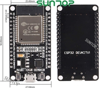 Placa de Desarrollo ESP32 ESP-WROOM-32, Microcontrolador de Doble Núcleo con WiFi de 2.4 GHz y Bluetooth, Chip ESP-WROOM-32