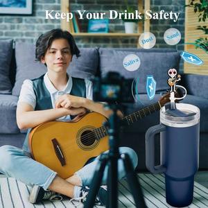 Adorno de paja para Stanley Cup Cubierta de paja mexicana Compatible con Stanley/Yeti 10mm Puntas protectoras de paja a prueba de polvo - Product Image 4