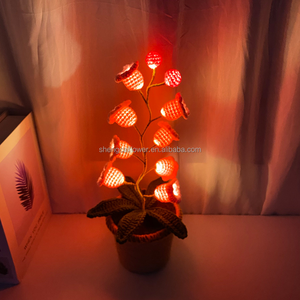 Luce Notturna a Forma di Orchidea Campanula Fatta a Mano, Pianta in Vaso, Fiore Artificiale Creativo all'Uncinetto, Regalo di Laurea, Lunga Durata 3-5 Anni - Product Image 5