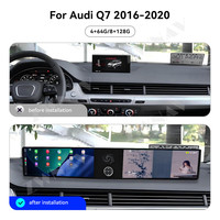 Autoradio Android 14 ZWNAV pour Audi Q7 2016-2020, double écran tactile de 12,3 pouces avec compteur de vitesse, navigation GPS, autoradio