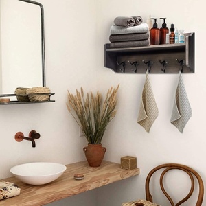 Porte-manteau mural de ferme personnalisé, en <span class=keywords><strong>bois</strong></span>, <span class=keywords><strong>étagère</strong></span> supérieure pour le rangement - Product Image 5