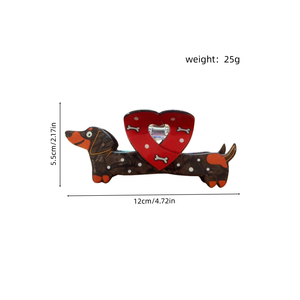 Vente flash, nouveaux motifs créatifs, forme de cœur, grand clip à cheveux en PVC de 12 cm pour femmes, amoureux des animaux, accessoires pour cheveux et maintien des cheveux - Product Image 5