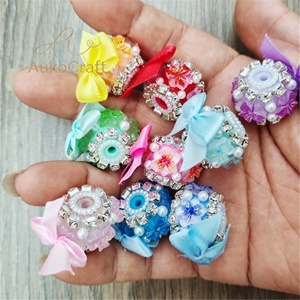 Nouvelles perles fantaisie en tissu, nœuds et fleurs perlées pour stylos à perles, porte-clés pour le marché européen et américain - Product Image 4