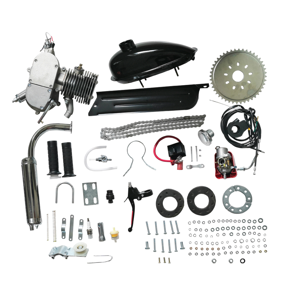 Kit de motor para bicicleta popular, 24 26 28 polegadas, 48cc 49cc 50cc 60cc 66cc 80cc, chopper, 2 tempos, pedal de motor de bicicleta