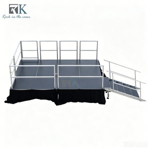 เวทีอลูมิเนียมทันสมัยพร้อมรั้วป้องกันและผ้าม่านแบบพกพาสำหรับการแสดง - Product Image 1