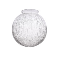 Abat-jour en verre soufflé transparent craquelé, vente en gros, couvercle en verre rond texturé effet glace craquelée pour remplacement d'éclairage intérieur