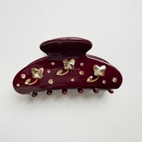 Pince à cheveux requin de luxe française, grande, en plastique léger et durable, design de niche, incrustée de strass, pour femme, usage quotidien