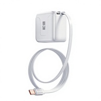 Pengisi Daya Ponsel GaN 67W dengan Port USB-C Mendukung Pengisian Super Cepat Kabel Retractable Kompatibel dengan 65W GaN 7 Pro Max