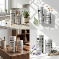 Flacon en aluminium personnalisable pour poudre probiotique avec bouchon métallique pour l'emballage de compléments alimentaires pour la santé digestive