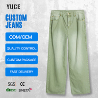Pantalon de survêtement homme YUCE Factory personnalisé en sergé, coupe ample, teint en pièce, coupe épurée, poids moyen, en coton rayé