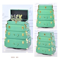 Ensemble de 4 boîtes de rangement en PU, forme rectangulaire, avec verrous d'angle en métal, pour l'organisation de la maison