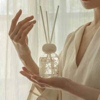 Diffuseur de parfum pour la maison, directement de l'usine, longue durée, frais, 100 ml, en verre, fleur en plâtre, diffuseur en gypse, en promotion