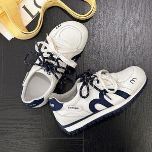Zapatillas Blancas Bicolor para Mujer, Primavera 2026, Cuero Genuino, Cómodas, Transpirables, Estilo Casual Deportivo, Estilo Forrest Gump - Product Image 5