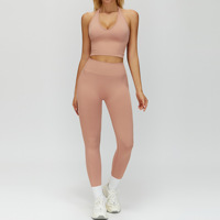 Nouveauté 2024 Ensemble de 2 pièces pour femme, yoga, gym, fitness, entraînement, bonne qualité, vêtements de sport athlétiques, course à pied, yoga, séchage rapide, élastique.