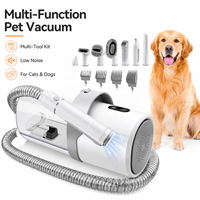 Aspirateur électrique multifonction pour animaux de compagnie avec 4 peignes de réglage et tondeuse à ongles, contrôle tactile, tondeuse à poils pour chats et chiens