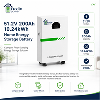 Batterie de stockage d'énergie domestique Fuxile Split Hybrid 51,2 V 200 Ah LiFePO4 montée sur rack 10,24 kWh avec BMS intelligent intégré et décharge de crête de 200 A