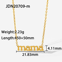 Collier personnalisé avec initiales en acier inoxydable, nom personnalisé, plaqué or, lettre mama minuscule morther day