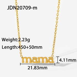 Collar de Día de Mamá, nombre personalizado, letra inicial chapada en oro, acero inoxidable, tiny morther - Product Image 6