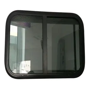 Новое модное черное прозрачное раздвижное окно для дома на колесах
