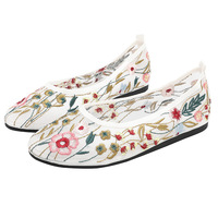 Printemps et été maille brodée chaussures de Ballet plat nouvelle douce fille mode fleur respirant anti-dérapant Mary Jane chaussures simples