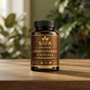 SAFA Premium Ashwagandha Capsules à base de plantes 60 gélules végétariennes Formule pour améliorer l'immunité Pure Naturelle Certifiée GMP Soutien Immunitaire Cheveux - Product Image 1