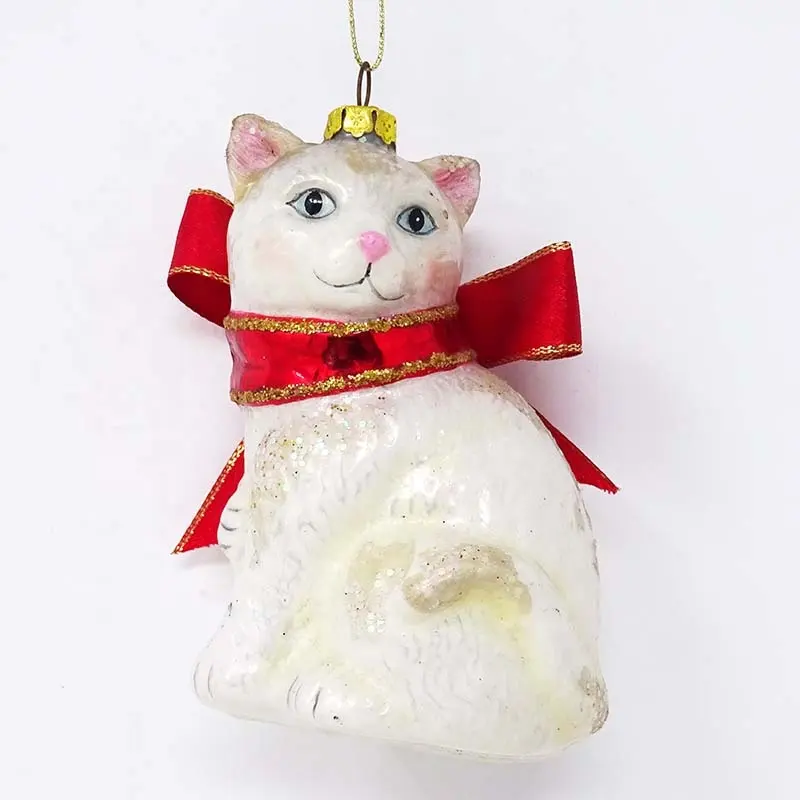 Nuevo diseño de la marca de gato persa chino lujo adornos de Navidad con los nombres.