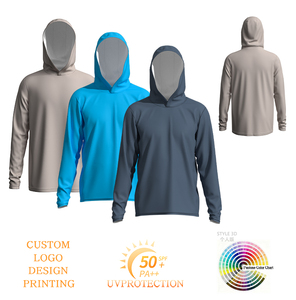 Chemise de pêche à manches longues à capuche de haute qualité personnalisée Protection <span class=keywords><strong>anti</strong></span>-<span class=keywords><strong>UV</strong></span> Respirante Séchage rapide Sublimation T-<span class=keywords><strong>shirt</strong></span> de pêche - Product Image 1