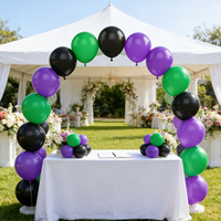 Ballons en latex de qualité supérieure, épais, vert, violet, noir, couleurs assorties, pack de ballons compatibles avec l'hélium, pour mariage, baby shower, festival