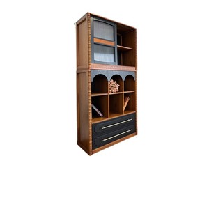 Carl Tall Cabinet Wooden <b>Storage</b> Unit With <b>Drawers</b> And Shelves <b>For</b> Living Room Multifunctional Display Cabinet - Product Image 5