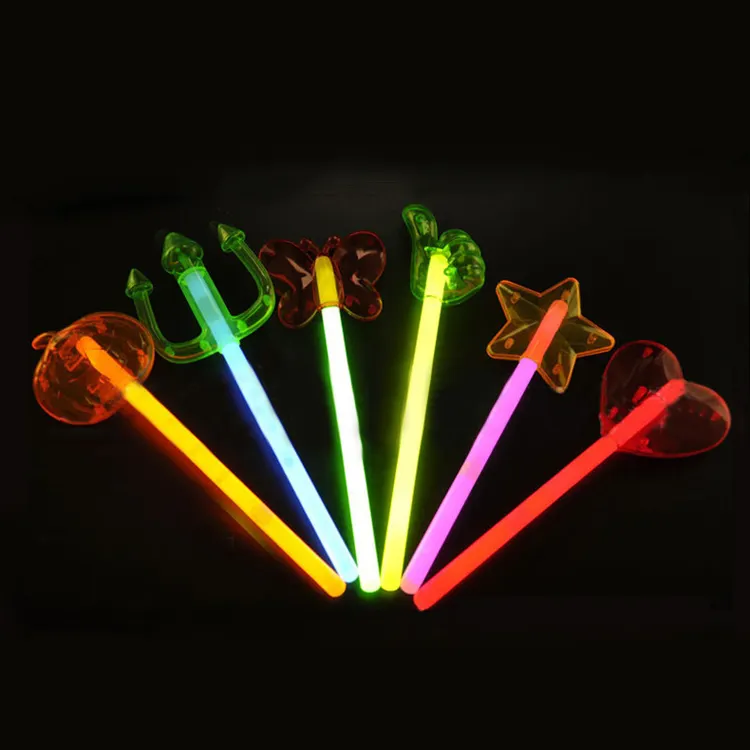 Karanlık parti malzemeleri kızdırma Neon parti çocuklar için kimyasal kızdırma tabancası değnek işık çubukları
