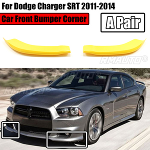 2 ชิ้น สำหรับ Dodge Charger SRT 2011-2014 ชุดแต่งมุมกันชนหน้าสีเหลือง สปอยเลอร์ ลิปดิฟฟิวเซอร์ ABS อุปกรณ์เสริม ปี 2012 2013 - Product Image 1