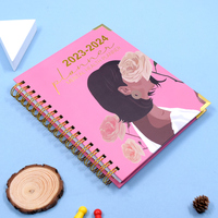 Agenda Planificateur à Spirale Personnalisé, Cahier Wire-O en Lin Doré, Reliure Spirale, Accepte Logo Personnalisé, 200 Feuilles