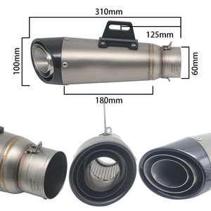 Silencieux d'Échappement de <span class=keywords><strong>Moto</strong></span> en Acier de 60mm de Diamètre Projet de Course pour Scooter de Sport - Product Image 5